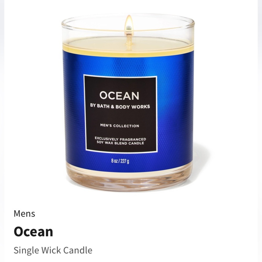 “OCEAN” by BBW/WB, 8-oz / 227 g, Single Wick Candle, NWT